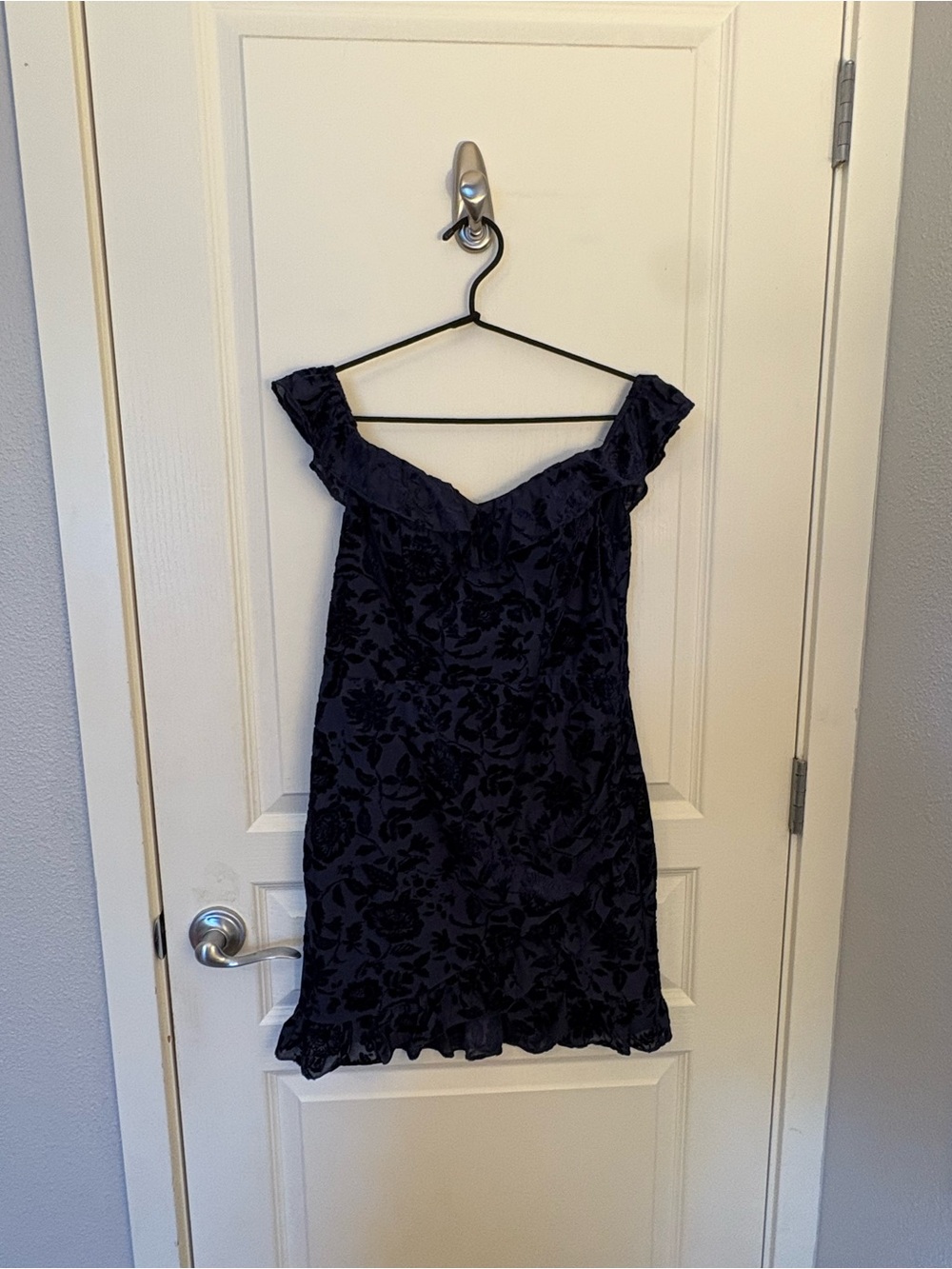 City Studio Off-Shoulder Floral Mini Dress - Navy